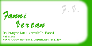 fanni vertan business card